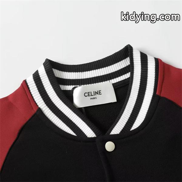 セリーヌ コピー 2025秋冬 CELINE ブラック×レッド ジャケット 存在感抜群 スポーティー-2