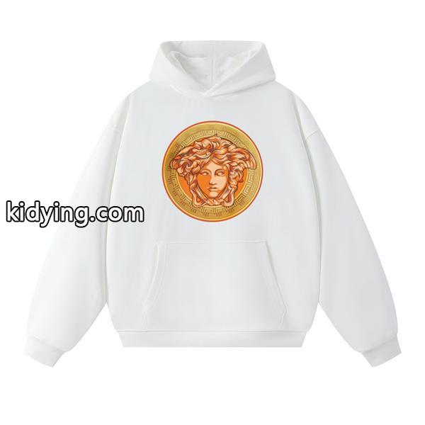 パーカー ヴェルサーチ VERSACE コピー 2025秋冬センセーション プレミアム ブラック × ホワイト ゴールドメデューサ-2