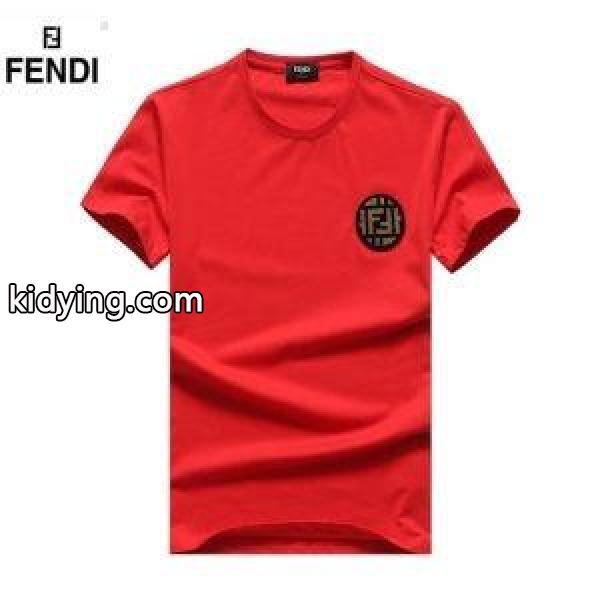 フェンディ tシャツ メンズFENDI限定セール人気セールオールシーズンゆったりＴシャツ半袖大歓迎黒白赤色着回し抜群-1