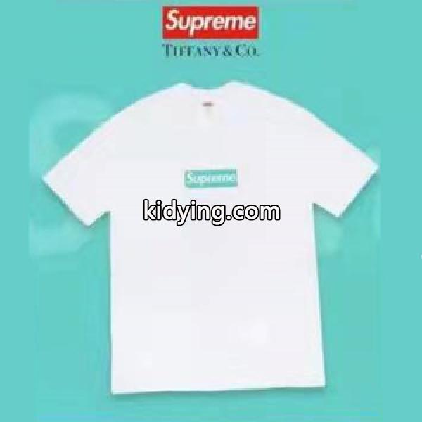 SNSで話題沸騰中 Supreme × TIFFANY & CO コラボレーション ティファニー偽物半袖tシャツ ユニセックス 大人気-0
