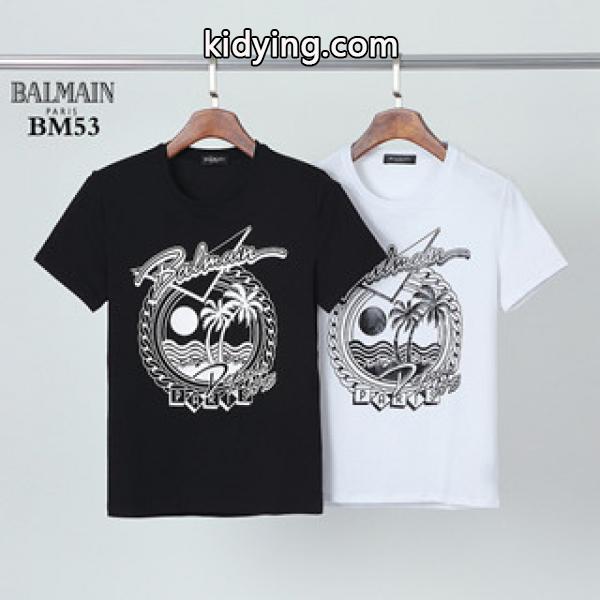 Balmain バルマンｔシャツコピー BIGなロゴがシンプルなＴシャツに存在感をプラス-0