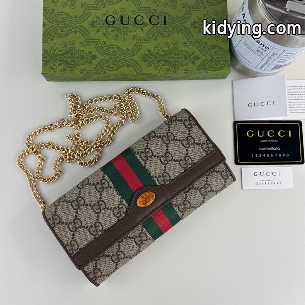 グッチ 偽物 チェーンウォレット GGスプリーム ウェブライン オーバルロゴ クラシック 上質 GUCCI-0