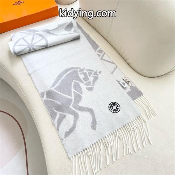 ピースシンボル柄 HERMES ライトグレー エルメス 偽物 マフラー 秋冬高品質アクセサリー-4