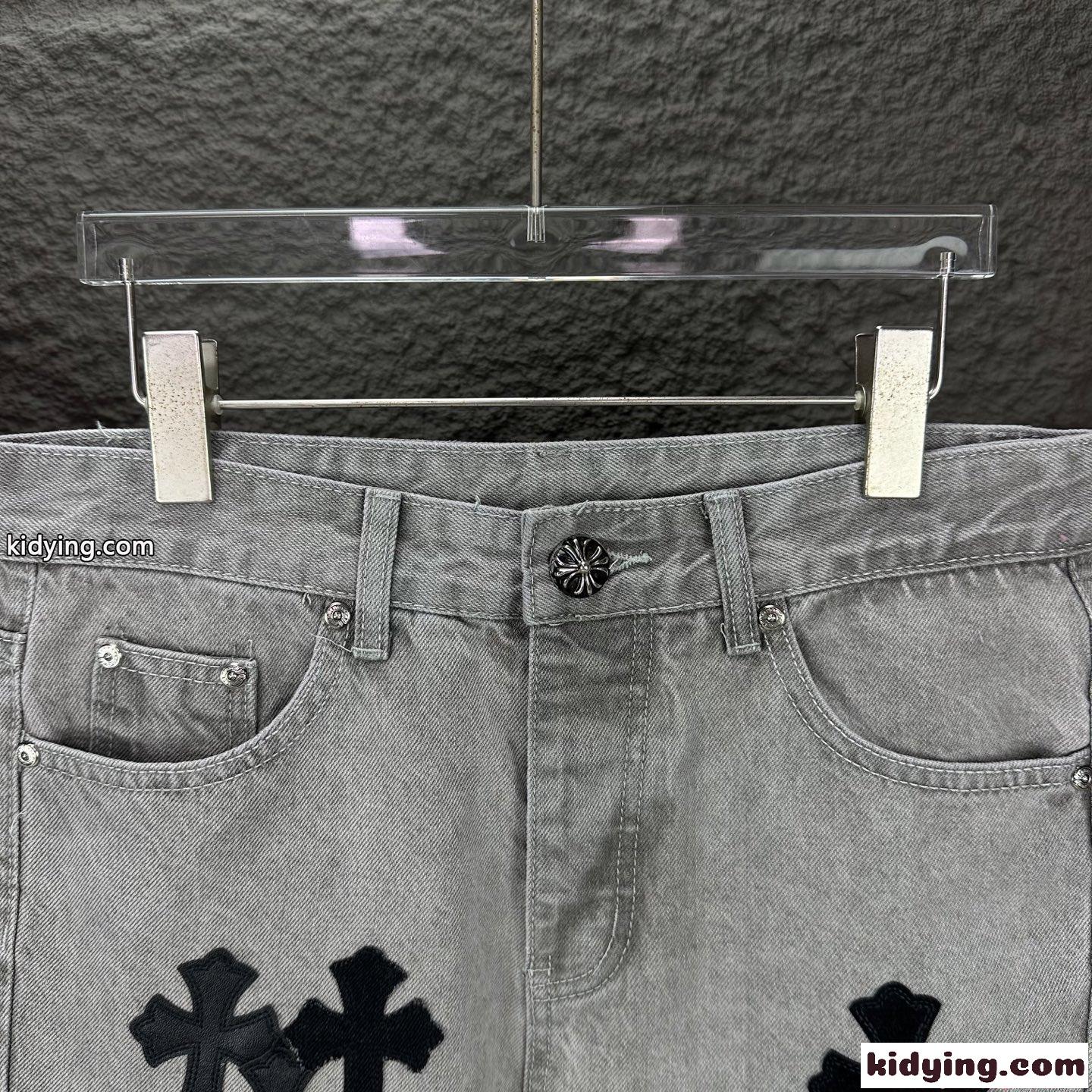 クロムハーツ コピー パンツ メンズ デニム Chrome Hearts クロスロゴ刺繍 多重デザイン ウォッシュ加工 上質素材 カップル着用可能 春新作-2