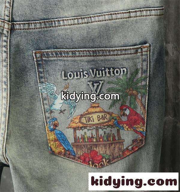 デニムパンツ メンズ ルイヴィトン コピー LOUIS VUITTON カジュアル ヴィンテージ風 おしゃれ 2026新作-3
