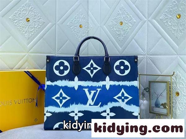 モノグラム プリント Louis Vuitton コピー トートバッグ ブルー ホワイト ハンドバッグ 春夏 カジュアル ルイ・ヴィトン-0