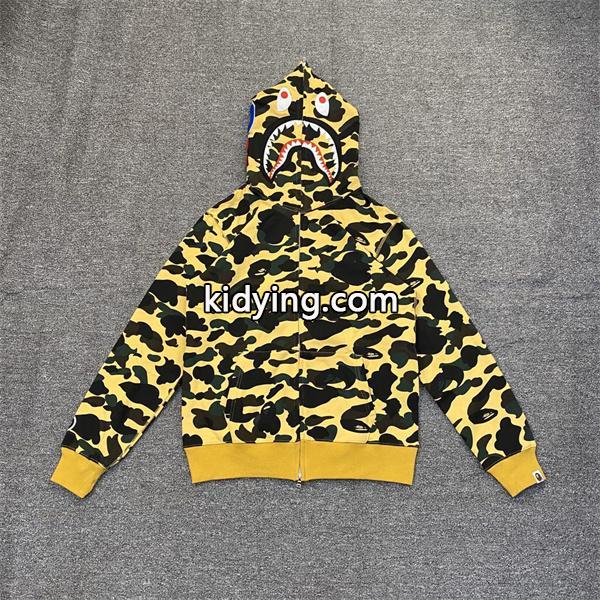 BAPE スーパーコピー 秋冬ストリートトレンド 定番 カモフラージュ シャーク 連帽 ジップアップ ベイプ-2