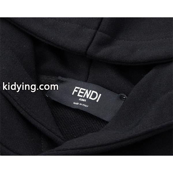 注目モデル プリント FENDI フェンディ コピー パーカー ブラック アイコニック-2