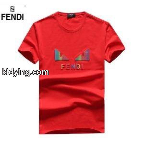 新作入荷本物保証コットンプリントｔシャツ流行りシンプル優しい黒白赤色グレーFENDIフェンディ スーパー コピー-1