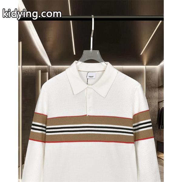 黒色スタイリッシュ Burberry 秋冬注目 バーバリー コピー ポロニット 格子柄アクセント-1