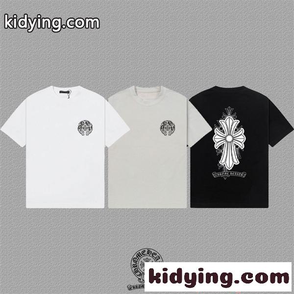 新作人気 CHROME HEARTS クロムハーツ コピー 半袖Tシャツ コンパクトロゴ 洗練スタイル デイリー-3