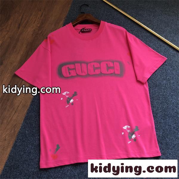 今季売れ筋 GUCCI グッチ コピー 半袖Tシャツ プリント ワイドシルエット 通気生地-1