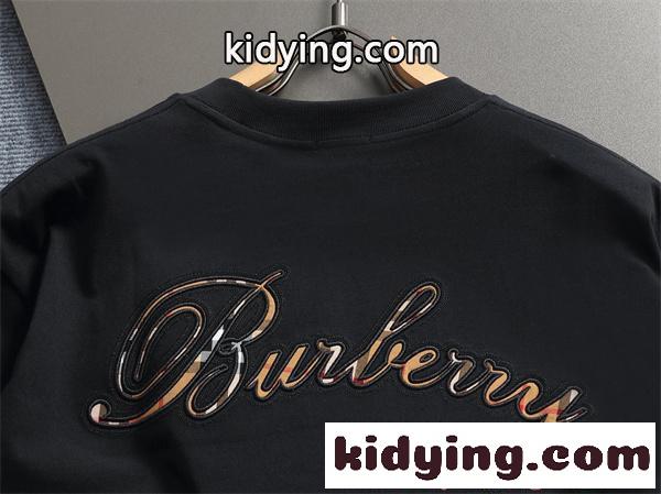 爽やか バーバリー コピー 半袖カットソー 白 黒 ロゴデザイン バックアクセント 夏映え シンプル 人気 BURBERRY-4