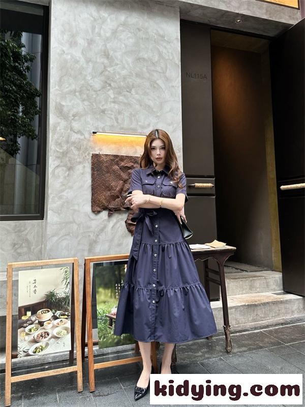 上質フェミニン ティアードロングワンピース 軽やか素材 DIOR ディオール コピー ワンピース きれいめスタイル 都会的モード感-4