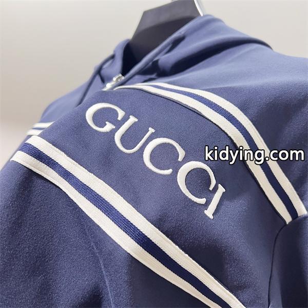 2025秋冬 暖かスタイリッシュ ネイビー GUCCI ボーダーライン パーカー  グッチ コピー-5