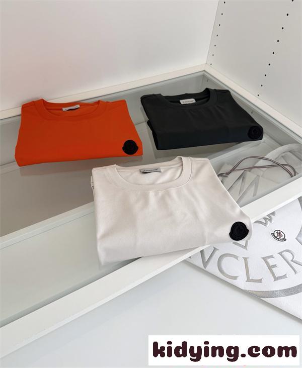 Moncler コピー モンクレール 半袖Tシャツ メンズ ロゴプリント クルーネック ゆったりシルエット 高品質コットン 春夏新作 定番カジュアル-6