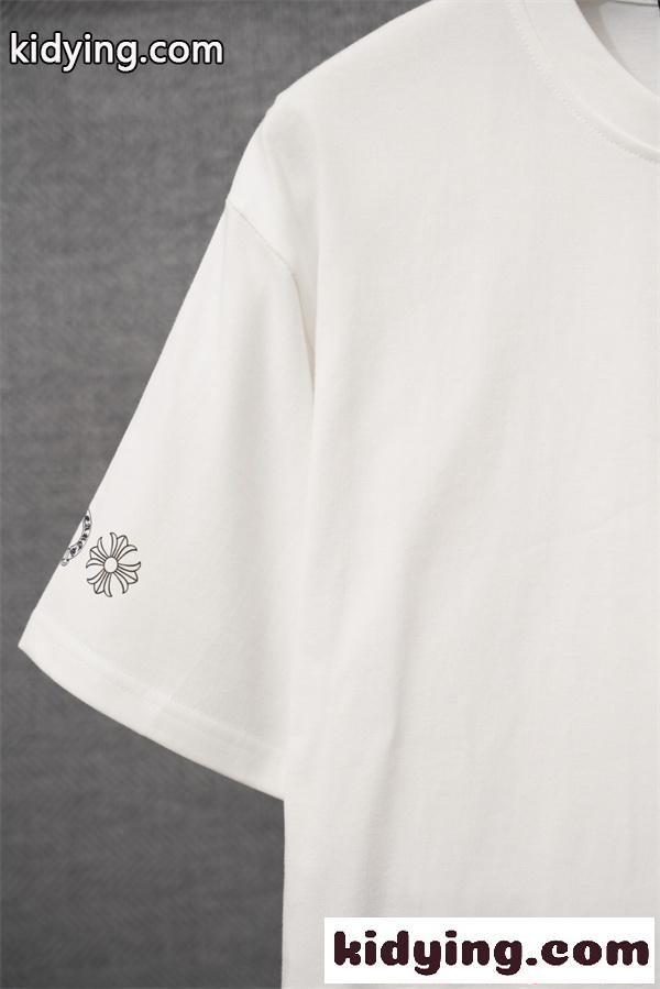 カラフルクロス バックプリント クロムハーツ スーパーコピー 半袖Tシャツ 胸ポケット付き ホワイト ブラック 夏 ストリート Chrome Hearts-2