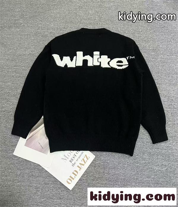 ビッグロゴ入り クルーネック仕様 大人カジュアル OFF-WHITE オフホワイト コピー セーター 注目モデル 再入荷チェック-1