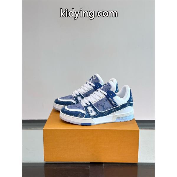 Lv Trainer❤2026トレンドルイヴィトンスニーカーコピー人気ランキングブルー色カジュアルシューズ-3