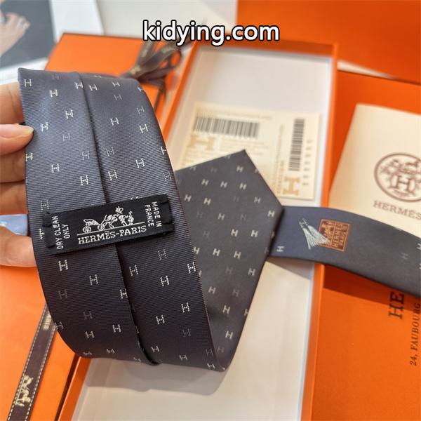 エルメスHermes激安メンズネクタイH総柄ジャカードシルク上質配色定番ビジネスフォーマル対応-4