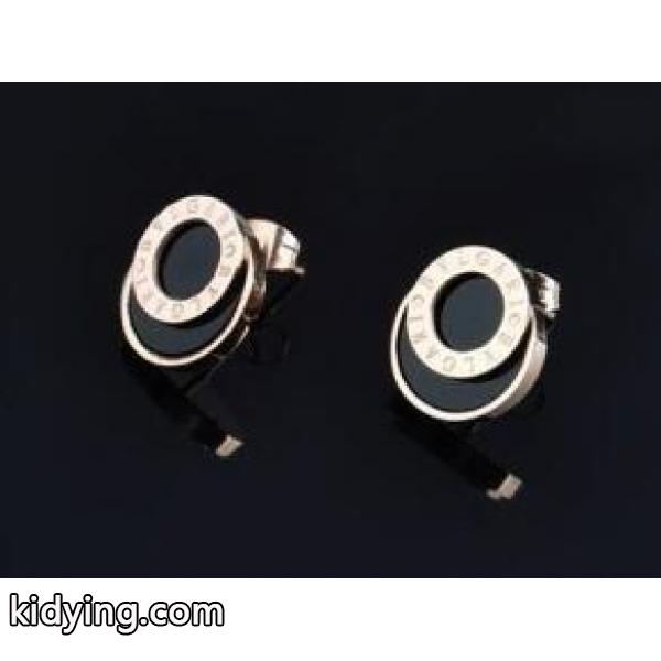 馴染み深いブルガリピアスレディースジュエリーBVLGARI JEWELRY REPLICA 黒ゴールド-0