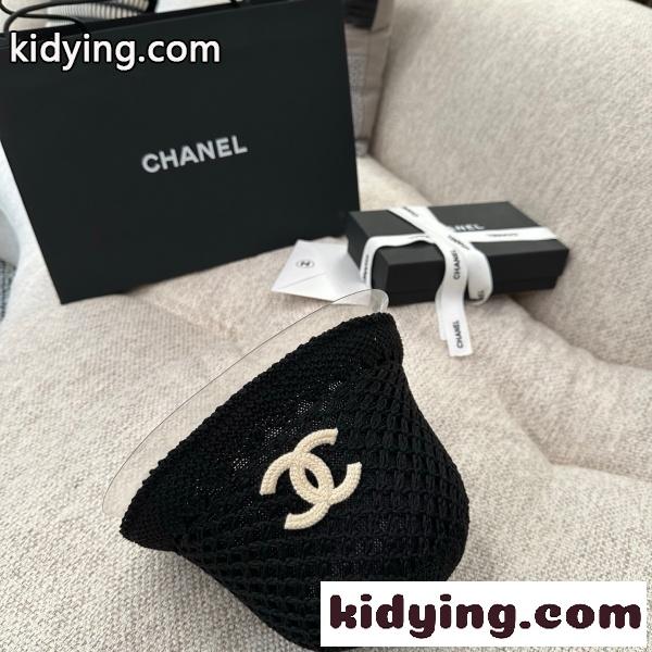 2026新作 CHANEL シャネル 透かし編みバケットハット レディース サマーニット帽 軽量通気性 ワイドブリム ココマークデザイン-9