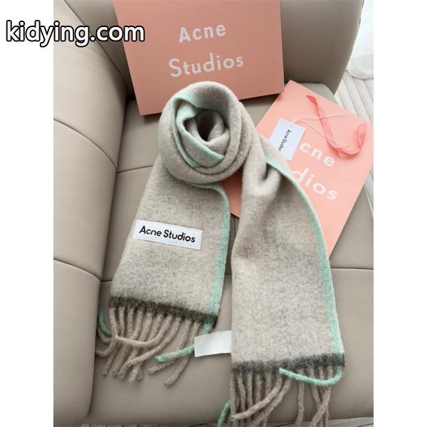 ACNE STUDIOS アクネ ストゥディオズ コピー 秋冬 落ち着き ベージュ ロゴ マフラー ナチュラル-1
