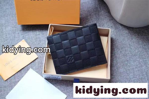 Louis Vuitton コピー ルイヴィトン 二つ折り財布 ダミエレザー ブラック コンパクトウォレット カード収納 メンズ財布 高級感 ミニ財布 薄型デザイン-4