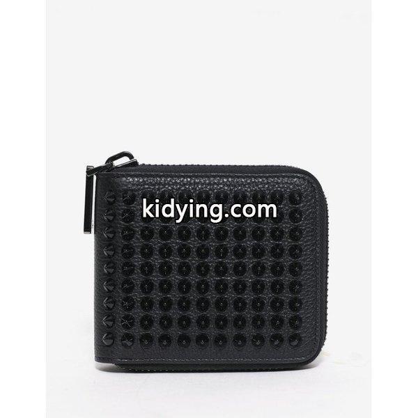 クリスチャン ルブタン Christian Louboutin メンズ 財布 Panettone Square Leather Spikes Wallet Black :cb2-ff9fe895e3:フェルマート fermart シューズ - 通販ショッピング-0