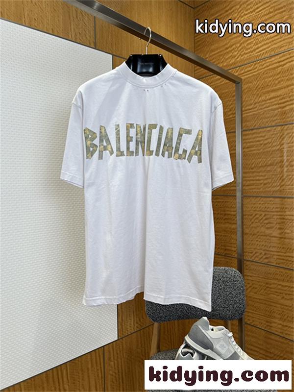 ライムイエロー 半袖Tシャツ BALENCIAGA ビッグロゴプリント バレンシアガ コピー オーバーサイズ クルーネック メンズカジュアル-6