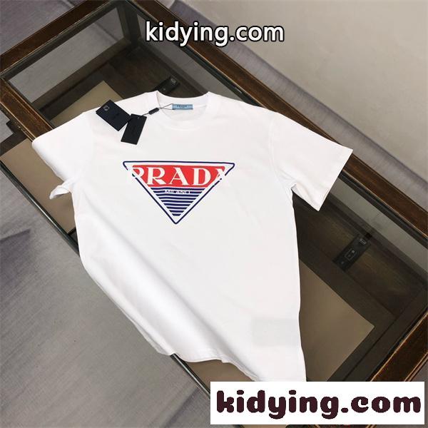PRADA プラダ コピー 売れ筋急伸 ホワイト モダンスタイル トレンド 半袖Tシャツ-0