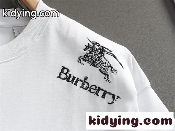清涼感 バーバリー コピー 半袖カットソー 白 黒 ワンポイント刺繍 シンプル 夏コーデ 楽天人気 BURBERRY-5