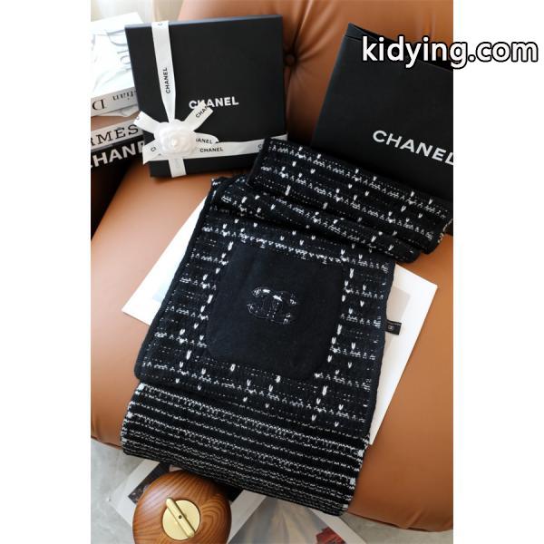 CHANEL シャネル ツイード調 刺繍カシミヤマフラー 30×180cm 2025秋冬-2
