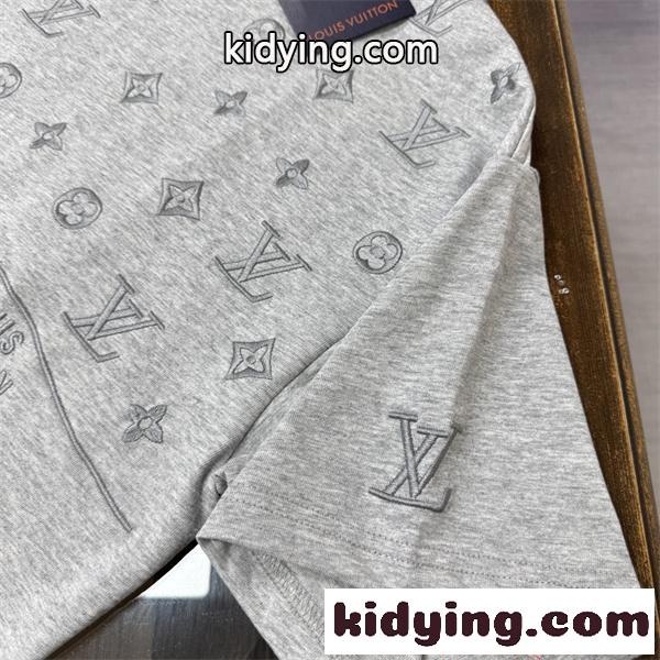 ルイ・ヴィトン コピー 刺繍 Tシャツ 半袖 ワイドシルエット ホワイト デザイン 軽やか 通気性 快適着用 Louis Vuitton ルイヴィトン-6