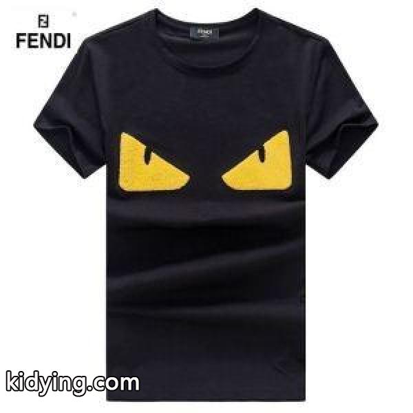 新作入荷セール相性抜群定番ロゴプリントｔシャツ半袖メンズ夏服黒白赤色グレーFENDIフェンディ t シャツ コピー-0