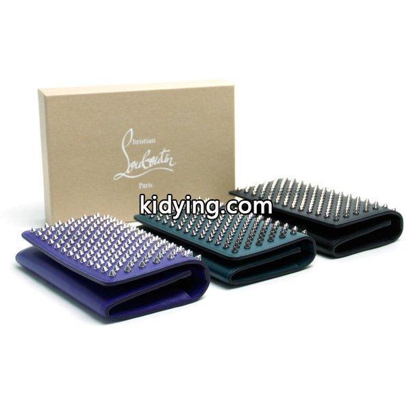 クリスチャンルブタン Christian Louboutin 二つ折り長財布 MACARON マカロン レザーxシルバー金具 ブラック/ダークグリーン/パープル 展示品 :b10190:ブランドバリュー - 通販ショッピング-0