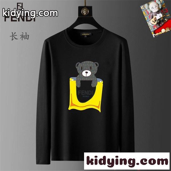 2026限定セール低価幅広い世代人気フェンディ tシャツ コピーメンズブランド長袖Tシャツ-4