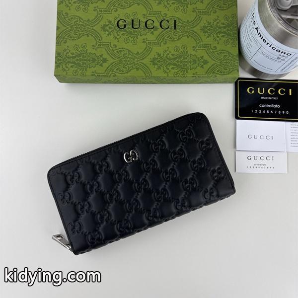 GUCCI コピー 長財布 マーモント GGロゴ型押し ブラックレザー 高品質 エレガントデザイン グッチ-0