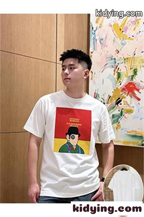 ホワイト 半袖Tシャツ Dior アートグラフィックプリント ディオール コピー カラーブロック クルーネック メンズカジュアル-1
