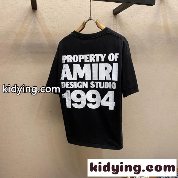 AMIRI アミリ 2026新作 バックロゴプリント 半袖Tシャツ ヘビーウェイト コットン オーバーサイズ ユニセックス-7
