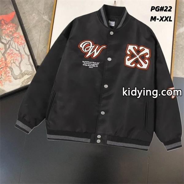 ブラック × オレンジ ベースボールジャケット Off-White オフホワイト スーパーコピー 2025 秋冬定番 限定販売 シックな個性-0
