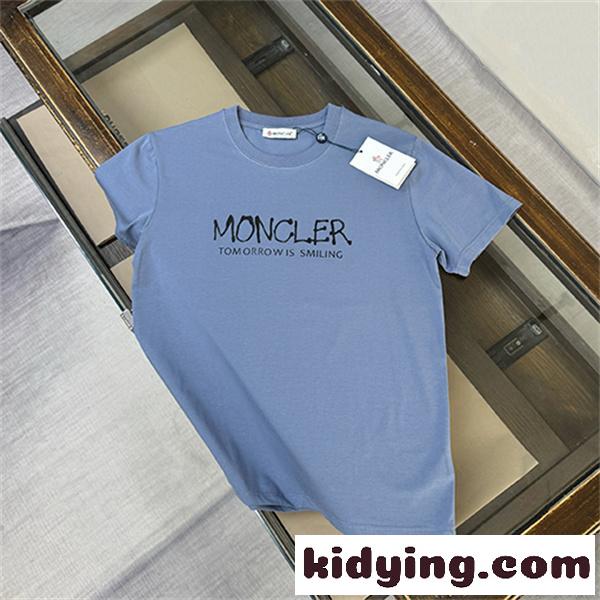 ホワイト 半袖Tシャツ MONCLER モンクレール コピー TOMORROW IS SMILINGロゴ クルーネック フロント英字プリント すっきりシルエット-3