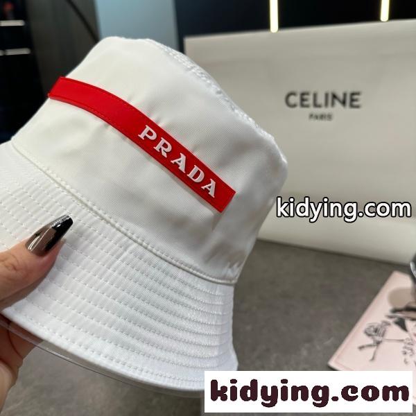 2026新作 PRADA プラダ ナイロンバケットハット メンズ レディース サファリハット ロゴ刺繍 レッドライン ワンポイントデザイン 軽量キャップ-10