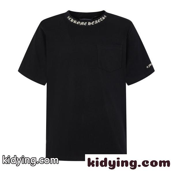 CHROME HEARTS コピー クロムハーツ コピー ネックロゴプリントポケットTシャツ ゴシックレター 半袖トップス 人気-10