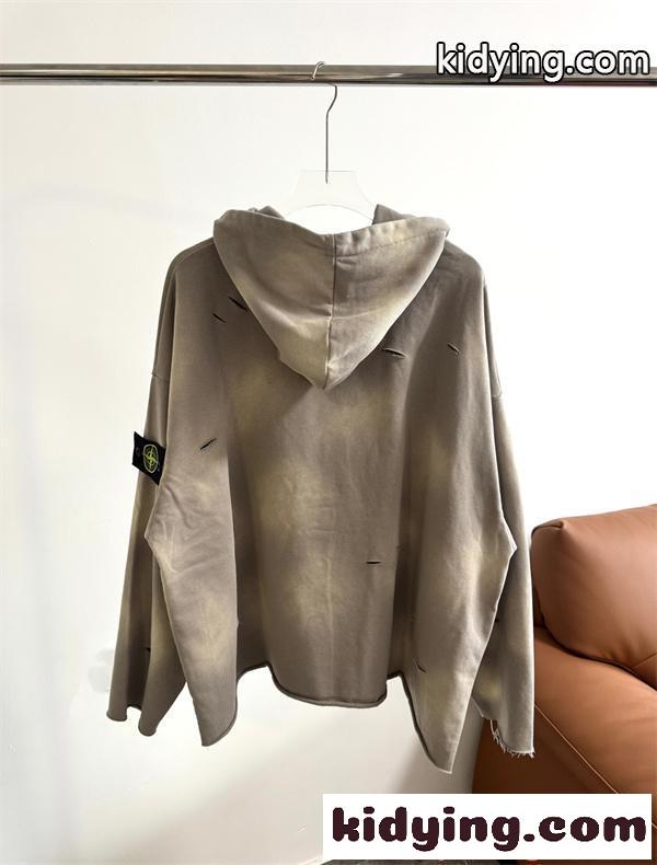 パーカー オーバーサイズ ダメージ加工 STONE ISLAND ストーンアイランド スーパーコピー ストリート-5