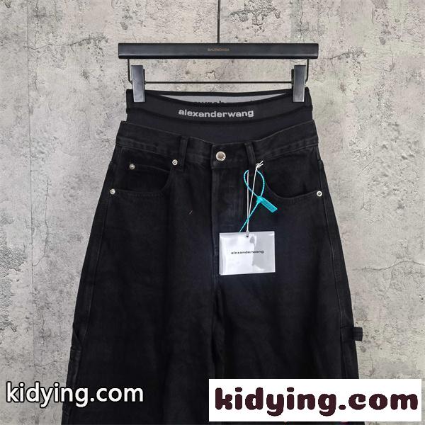 Alexander wang デニムパンツ ワイドストレート ハイライズ設計 脚長見え トレンド アレキサンダーワン コピー-3