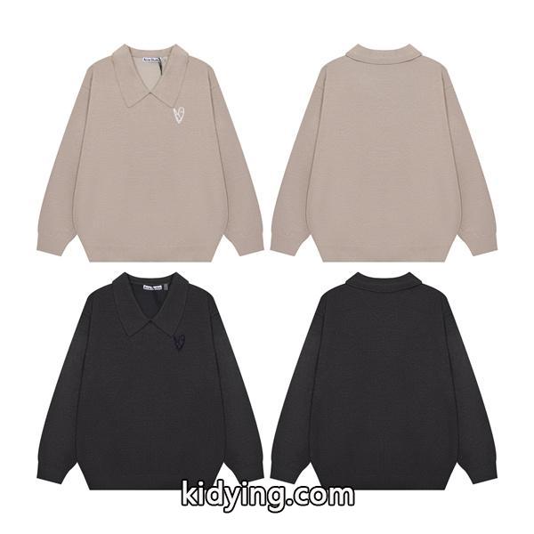 ダークグレー × ベージュ POLO セーター ストゥディオズ Acne Studios 偽物 秋冬洗練された 注目-3