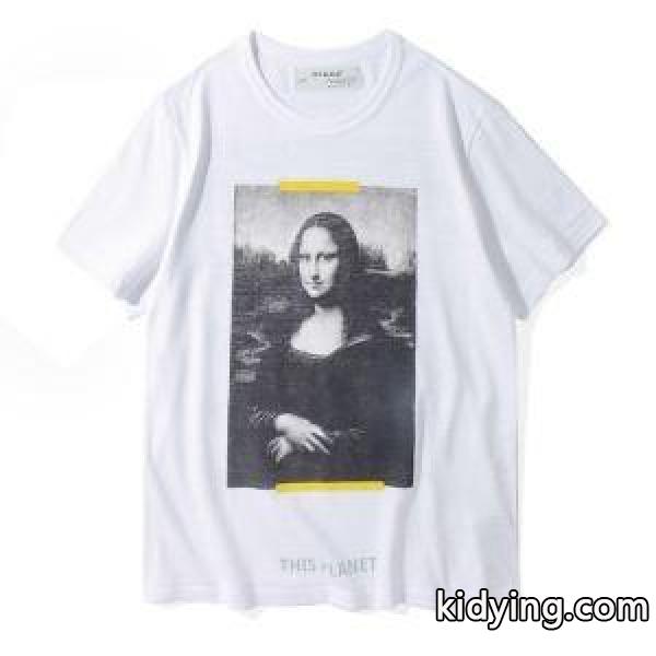 Off-Whiteオフホワイト激安激安Ｔシャツ　メンズ クルーネック Ｔシャツ/MONALISA S/S T-SHIRT モナリザ　　ブラック　ホワイト-1
