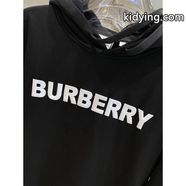 白黒 2 色 秋冬でも快適 バーバリーコピーロン T パーカー シンプル上品 Burberry-2