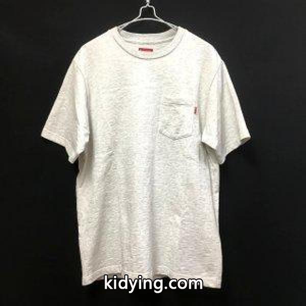 シュプリーム SUPREME 2018SS Pocket Tee ポケット Tシャツ カットソー 半袖 M アッシュグレー 春夏 メンズ 販売 通販-0
